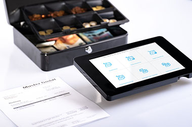 Cash box and tablet electronic cash book
