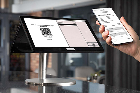 Electronic receipt and cash register