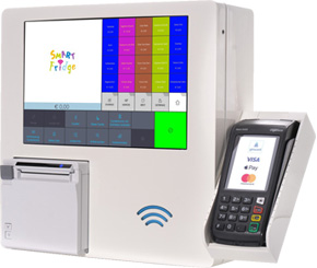 OktoTopUp terminal with card payment terminal and receipt printer