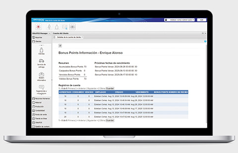 Cuenta de puntos de bonificación en OktoPOS Manager