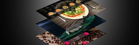 Varias interfaces de diseño de menú electrónico