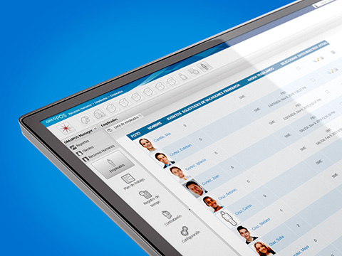 Lista de empleados en software de gestión