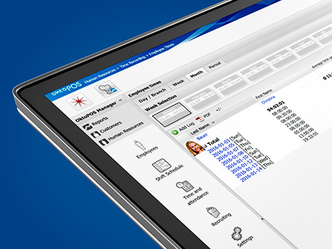 Overzicht van geregistreerde uren Overzicht van geregistreerde uren in OktoPOS Manager