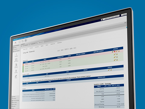 Vakantieaccounts Interface van vakantieaccount