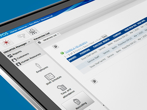Vacaturebeheer Overzicht van geregistreerde uren in de OktoPOS Manager