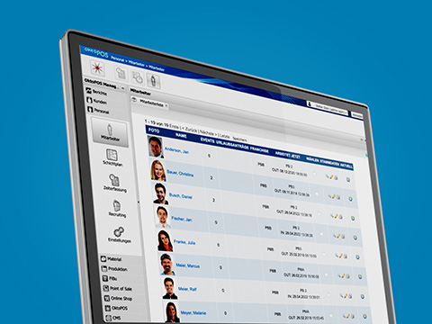 Mitarbeiterliste in der management Software