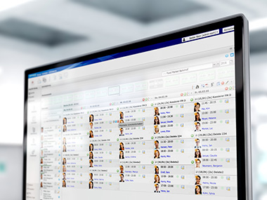 Vista de programación semanal en el software de gestión personal