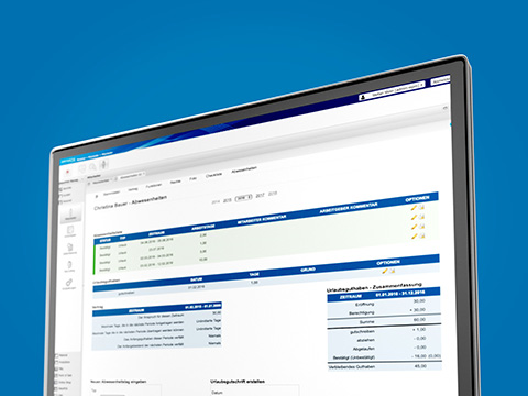 Ansicht des Urlaubskontos in der Mitarbeiter management Software