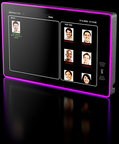 Tablet mit Zeiterfassungs App