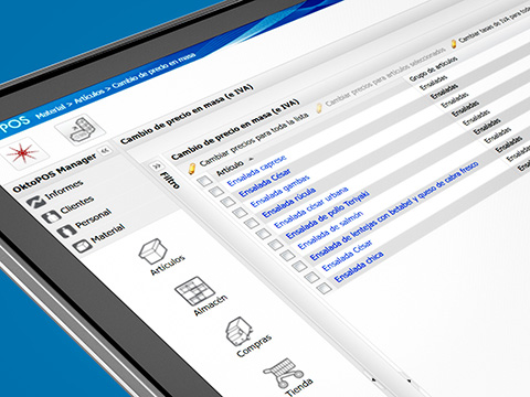 Software de gestión de POS Cambios de precios masivos