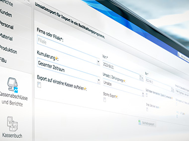 Configurações de exportação de vendas do software do sistema POS