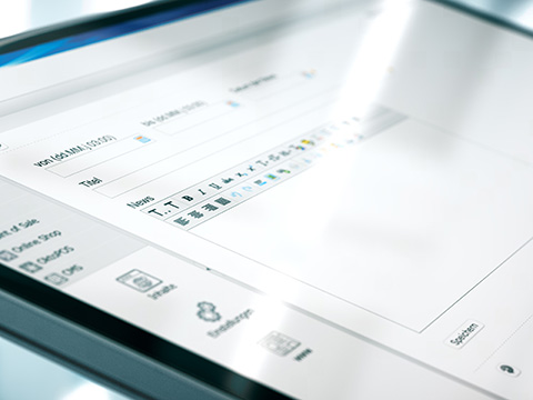Verwaltung der Web-News CMS Eingabemaske für die Erstellung von News Einträgen