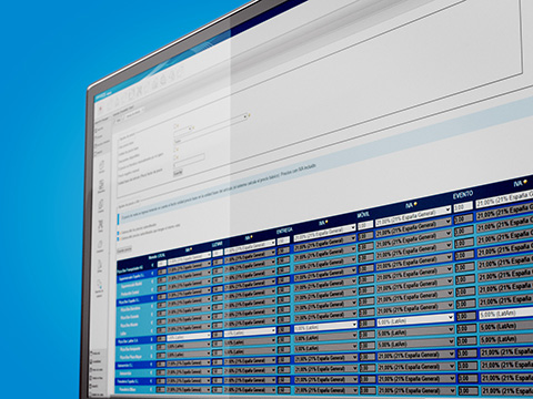 Tabla de precios en el software de gestión de mercancías